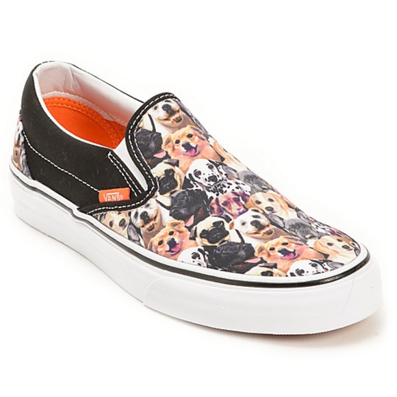 vans dog print shoes